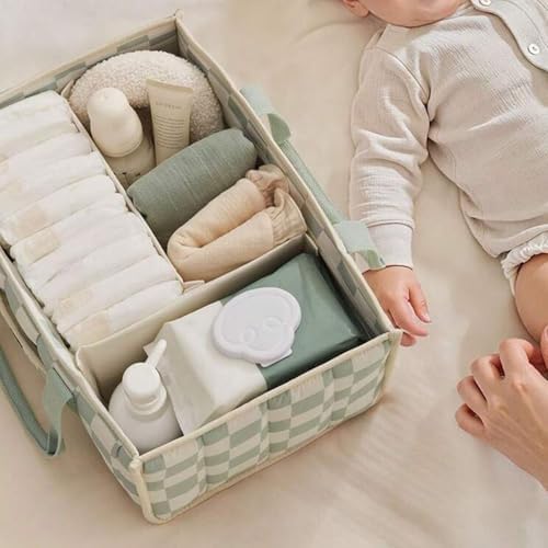 Quilted Fabric Storage Basket Floral Baby Diaper Caddy Quilted Basket - Image 3