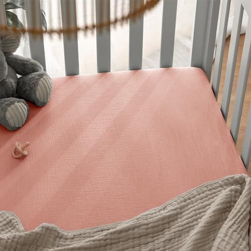 Comfy Cubs 100% Muslin Cotton Fitted Crib Sheet - Image 5