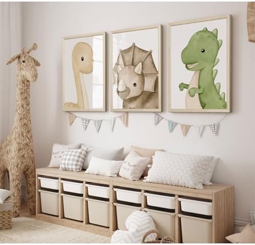 Dinosaur Wall Art Kids Boys Room Canvas Wall Decor Dino Nursery Wall Art - Image 3