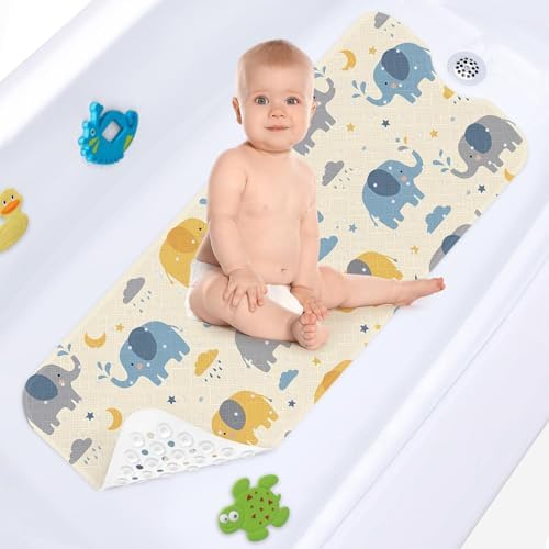 Bathtub Shower Mat 40X16 Inch, for Toddler, Star Cloud by Culudea
