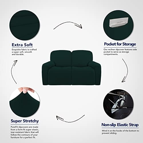 PureFit Super Stretch Loveseat Recliner Sofa Couch Cover - Image 3