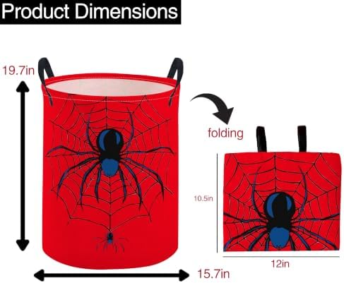 ESSME Kids Laundry Basket, Spider Hamper Collapsible Canvas Waterproof Storage - Image 2