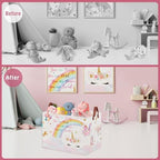 Unicorn Gift Bag Pink Kids Laundry Basket Rainbow Cloud Unicorn Nursery Decor - Image 3