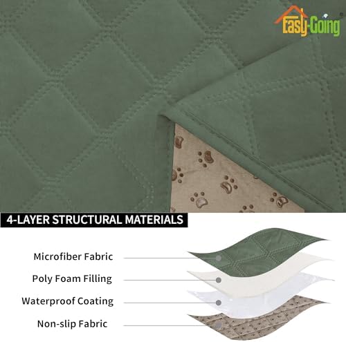 Easy-Going Waterproof Cushion Covers Set, Quilted Stretch 2-Piece Sofa Seat - Image 4