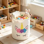 Foldable Waterproof Round Fabric Laundry Basket Home - Image 3