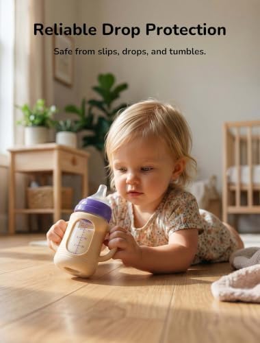 2-Pack Silicone Sleeves for New Lansinoh & Pigeon Glass Baby Bottle 5 oz - Image 4