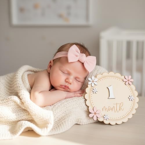 Baby Girl Monthly Milestone Signs, 1-12 Monthly Baby Milestone Girl, Newborn - Image 3