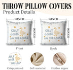 Blue Silly Goose Cute Pillow Cover Toddler Boy Bedroom Decor - Image 2
