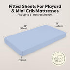 2pk Mini Crib Sheets Fitted 38x26 Pack N Play Mattress Sheet - Image 3