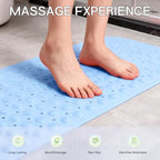Anti-Slip Bathtub Shower Mat 40×16 Inch Opaque Light Blue - Image 3