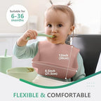Cuddle Campus Set of 3 Silicone Bibs, Soft Adjustable Bibs - Image 3