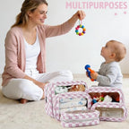 5PCS Diaper Bag Organizer Pouch Set, TSA Approved Toiletry Bag, Waterproof TPU - Image 2