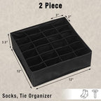 Simple Houseware 2 Pack Closet Sock Organizer, 24 Cell - Image 2