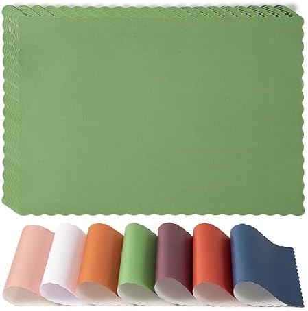 Fit Meal Prep 100 Pack Disposable Paper Placemats, 14 x 10 Inch Green by FMPBRANDS