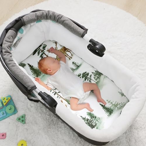 PHF 3 Pack Soft Bassinet Sheets, Woodland Breathable Comfy Cradle Sheets - Image 2