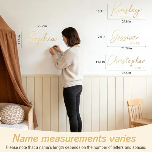 Boao Personalized Name Letter Wall Decal, Full Name, Extra Large - Image 3