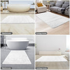 Yeaban Chenille White Bathroom Rug 30"x50", Non-Slip Rubber Backing - Image 6