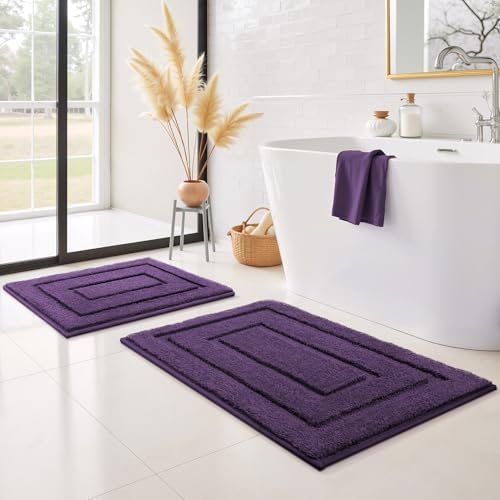 GRANNY SAYS Purple Bathroom Rugs Set 2 Piece, Non Slip Bath Mats by GRANNYSAYS
