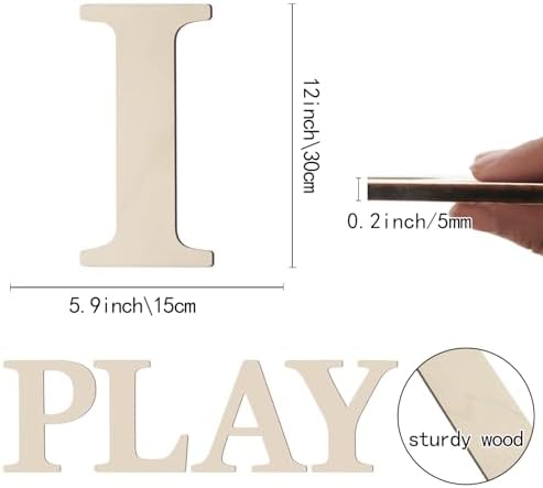 Wooden Letters 12 Inch Large Paintable Wood Letters I - Image 2