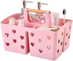 Pink Portable Shower Caddy, Plastic Basket Organizer by NINU