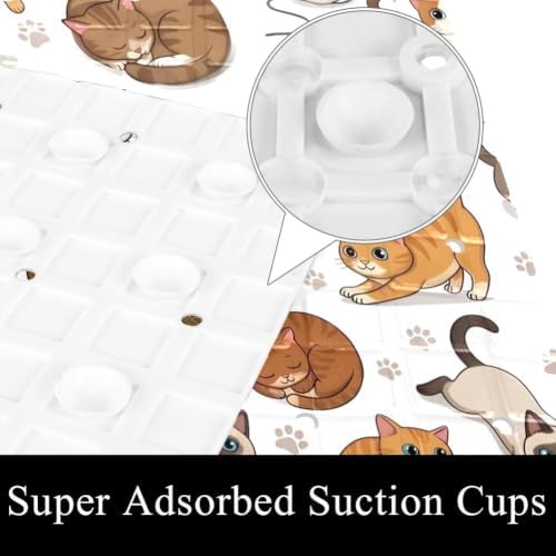 Bathtub Mat Non Slip 26.8x15.1 Inch, Cats Paws Shower Mat - Image 3