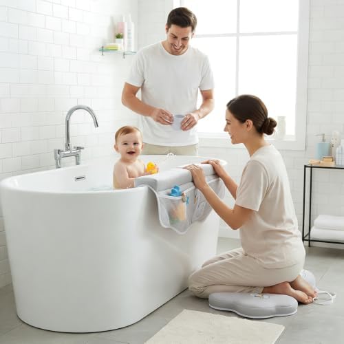 Bath Kneeler and Elbow Rest Pad Set, Bathtub Kneeling Pad - Image 2