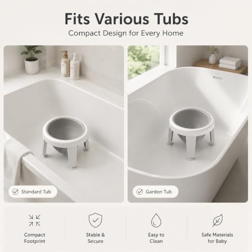 Baby Bath Seat for 6 Months and up, Non-Slip Feet, Infant Bathing Chair for - Image 7