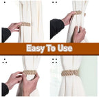 Ptwola 4 Pack Braided Curtain Tiebacks Boho Elegant Rustic Curtain Holdbacks - Image 6