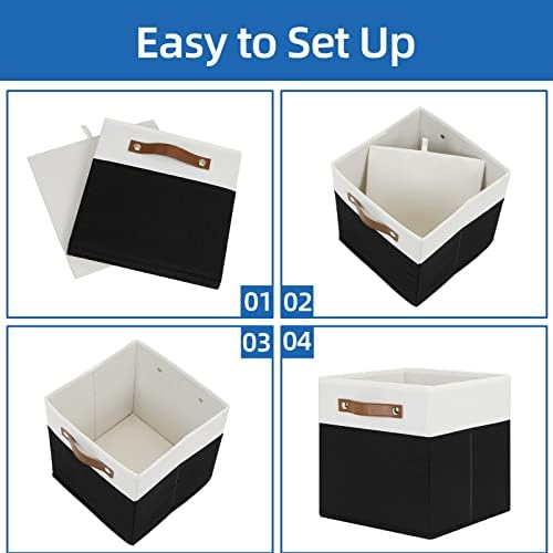 Temary 11 inch Cube Storage Bin 4 Pack Fabric Storage Cubes - Image 7