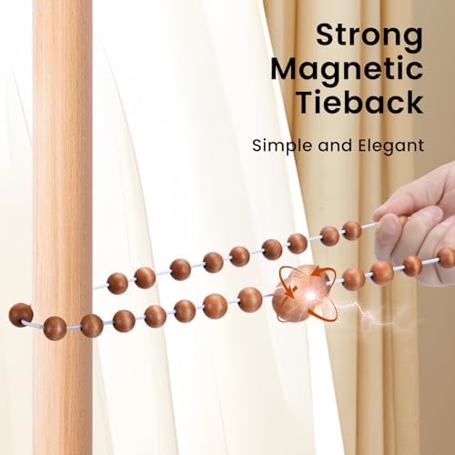 KLOGTSIND Magnetic Curtain Tiebacks, 6 Pack Wood Bead Curtain Holdbacks - Image 6