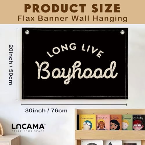 Lacama Long Live Boyhood Boys Room Decor, Boy Nursery Decor, Canvas Banner Wall - Image 4