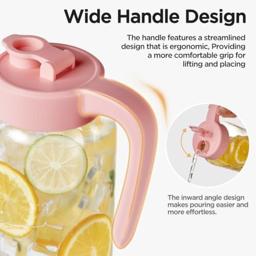 Mason Jar Pitcher, 64 oz, Glass Pitcher - Image 3