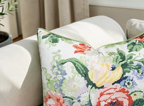 Vintage Rose Floral Print 20x20 Throw Pillow Cover - Image 3