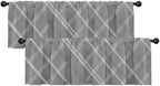 Emvency Valances for Windows, 2 Pack, 52x18 Inch, Plaid Checkered by Emvency