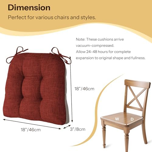 Chair Cushions for Dining Chairs Set of 2 - Image 2
