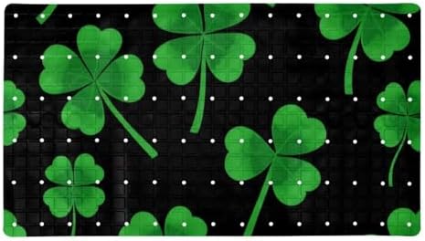 Bathtub Mat Non Slip 26.8x15.1In, St. Patrick's Day Clover Bath Mat by Anna+Cowper