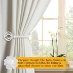 USFOOK White Curtain Holdbacks, Decorative Drapery Tiebacks, 2 Pack/1 Pair - Image 2