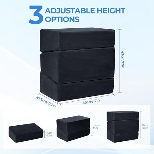 3-Level Adjustable Foot Rest for Under Desk at Work, 17x11.2x17 Inch - Image 3