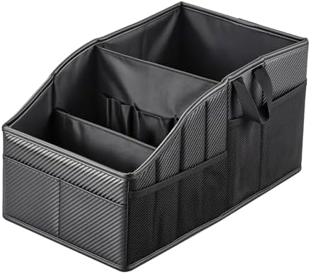 WHHMK Sturdy Leather Car Storage Support Up to 33 LB, Carbon Fiber Texture by WHHMK