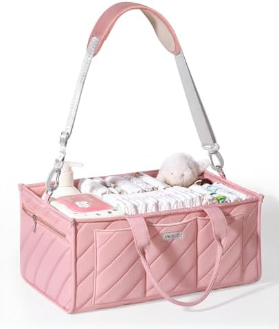 Extra Large Diaper Caddy Organizer – Big Nursery Storage Basket by VKSAO