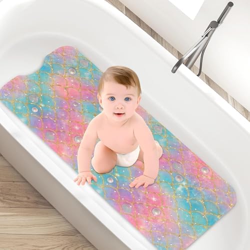 Bathtub Shower Mat 40X16 Inch, for Toddler by Culudea