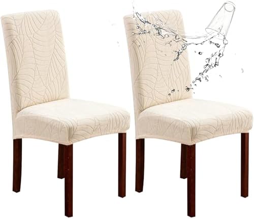 Genina Waterproof Dining Chair Covers Set of 2 Parsons Chair Slipcovers by Genina