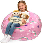 Lukeight Unicorns Stuffed Animal Storage Bean Bag Chair Cover by Lukeight
