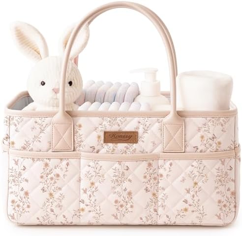 Konssy Baby Diaper Caddy Organizer, Floral Design by Konssy