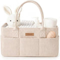 Konssy Baby Diaper Caddy Organizer, Corduroy Nursery Storage Basket by Konssy