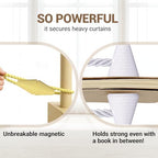 Hion Magnetic Curtain Tiebacks Golden 2pcs, Curtain Holdbacks Hooks Holders - Image 6