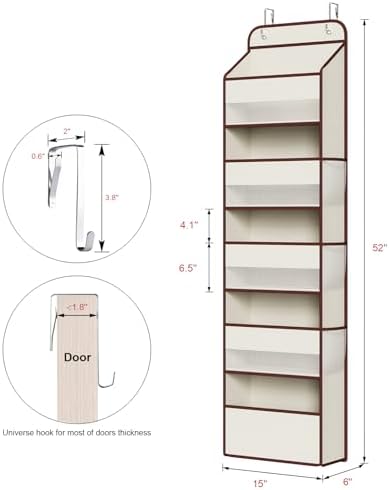 Univivi Fabric Over Door Hanging Organizer - Image 3