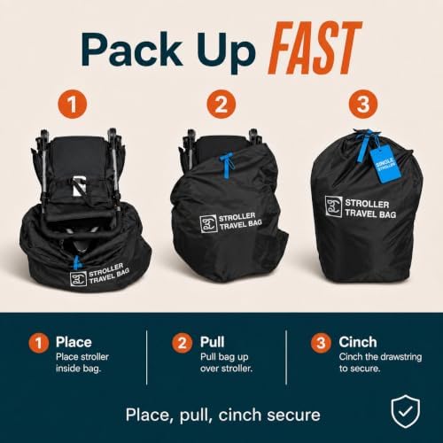 Heavy Duty Single Stroller Gate Check Bag - Image 4