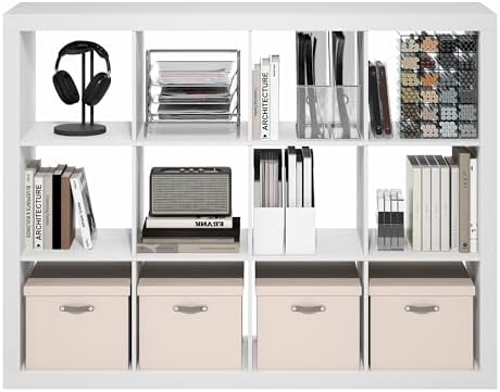 Furinno Cubicle Book Shelf, 12-Cube 2-Inch Super Thick Frame Bookshelf - Image 6