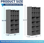 5 Tier Hanging Closet Organizer, 14 Compartments Dual Row Storage - Image 2